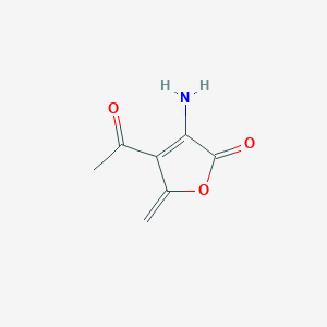 molecular formula C7H7NO3 B13783740 4-acetyl-3-amino-5-methylidenefuran-2(5H)-one CAS No. 92220-25-2