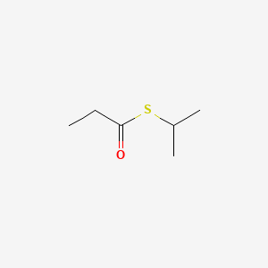 molecular formula C6H12OS B13783774 Propionic acid, thio-, S-isopropyl ester 
