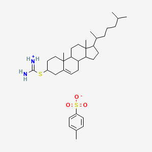 molecular formula C35H56N2O3S2 B13783779 Cholest-5-ene-3-thiol, carbamimidothioate, (3beta)-, mono(4-methylbenzenesulfonate) CAS No. 63469-10-3