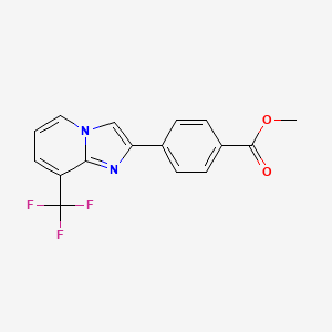 molecular formula C16H11F3N2O2 B13783793 Methyl 4-[8-(trifluoromethyl)imidazo[1,2-a]pyridin-2-yl]benzoate 