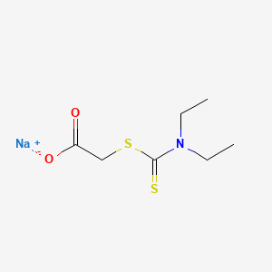molecular formula C7H12NNaO2S2 B13783807 Acetic acid, [[(diethylamino)thioxomethyl]thio]-, sodium salt CAS No. 68797-51-3