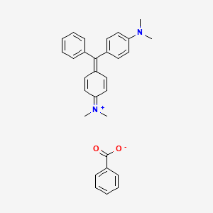 molecular formula C30H30N2O2 B13783828 Methanaminium, N-[4-[[4-(dimethylamino)phenyl]phenylmethylene]-2,5-cyclohexadien-1-ylidene]-N-methyl-, benzoate CAS No. 68527-61-7