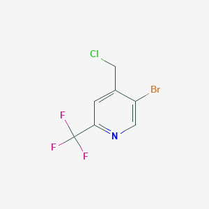 molecular formula C7H4BrClF3N B1378384 5-Bromo-4-(chloromethyl)-2-(trifluoromethyl)pyridine CAS No. 1372096-38-2