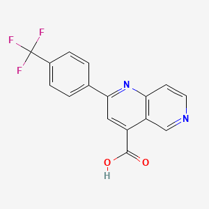 molecular formula C16H9F3N2O2 B13783848 1,6-Naphthyridine-4-carboxylic acid, 2-[4-(trifluoromethyl)phenyl]- 
