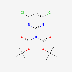 molecular formula C14H19Cl2N3O4 B13783852 2-Bis(tert-butoxycarbonyl)amino-4,6-dichloropyrimidine 