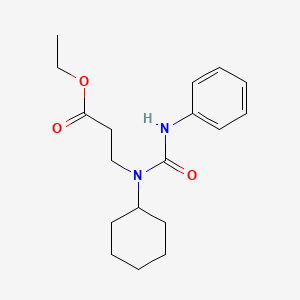 molecular formula C18H26N2O3 B13783863 Ethyl 3-[cyclohexyl(phenylcarbamoyl)amino]propanoate CAS No. 6640-07-9