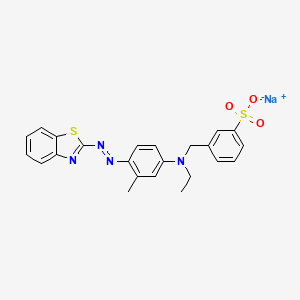 molecular formula C23H21N4NaO3S2 B13783864 Sodium m-(((4-(benzothiazol-2-ylazo)-m-tolyl)ethylamino)methyl)benzenesulphonate CAS No. 72968-74-2