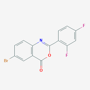 molecular formula C14H6BrF2NO2 B13783878 6-Bromo-2-(2,4-difluorophenyl)-4H-3,1-benzoxazin-4-one 