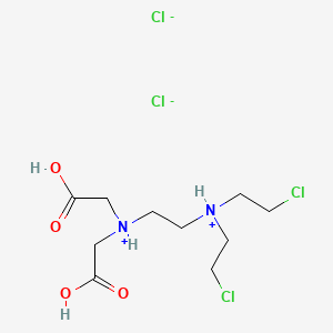 molecular formula C10H20Cl4N2O4 B13783882 N,N-Bis(2-chloroethyl)-N',N'-bis(carboxymethyl)ethylenediamine dihydrochloride CAS No. 91192-75-5