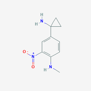 molecular formula C10H13N3O2 B13783894 Benzenamine, 4-(1-aminocyclopropyl)-N-methyl-2-nitro- CAS No. 749195-18-4
