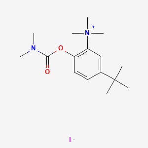 molecular formula C16H27IN2O2 B13783905 Ammonium, (5-tert-butyl-2-(dimethylcarbamoyloxy)phenyl)trimethyl-, iodide CAS No. 63981-81-7