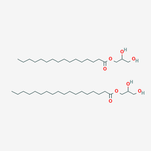 molecular formula C40H80O8 B13783907 2,3-Dihydroxypropyl hexadecanoate;2,3-dihydroxypropyl octadecanoate 