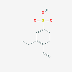 molecular formula C10H12O3S B13784021 Benzenesulfonic acid, 4-ethenyl-3-ethyl- 