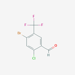 molecular formula C8H3BrClF3O B1378404 4-Bromo-2-chloro-5-(trifluoromethyl)benzaldehyde CAS No. 1414870-64-6