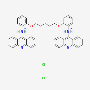 molecular formula C43H38Cl2N4O2 B13784049 9,9'-Pentamethylenedioxybis(o-phenyleneimino)bisacridine dihydrochloride CAS No. 66724-89-8