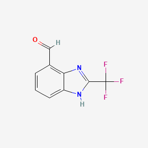 molecular formula C9H5F3N2O B1378406 2-(Trifluoromethyl)-1H-benzo[d]imidazole-7-carbaldehyde CAS No. 933741-41-4
