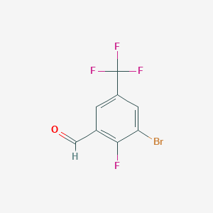 molecular formula C8H3BrF4O B1378409 3-Bromo-2-fluoro-5-(trifluoromethyl)benzaldehyde CAS No. 1236538-66-1