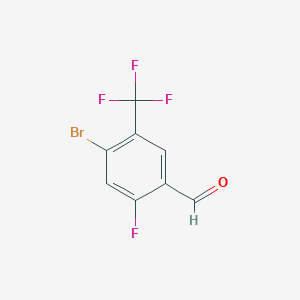 molecular formula C8H3BrF4O B1378410 4-Bromo-2-fluoro-5-(trifluoromethyl)benzaldehyde CAS No. 1414870-67-9