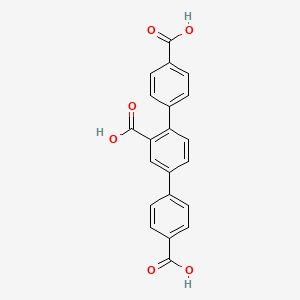 molecular formula C21H14O6 B13784101 2,5-bis(4-carboxyphenyl)benzoic acid 