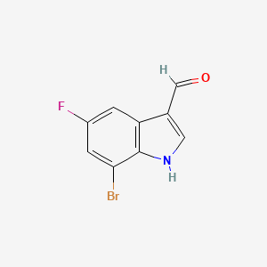molecular formula C9H5BrFNO B1378412 7-Bromo-5-fluoro-1H-indole-3-carbaldehyde CAS No. 1227269-11-5