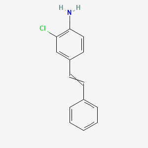 molecular formula C14H12ClN B13784122 2-Chloro-4-(2-phenylethenyl)aniline 