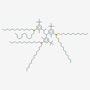 molecular formula C115H211P3 B13784123 Phosphorous acid, (1-methyl-1-propanyl-3-ylidene)tris(2-(1,1-dimethylethyl)-5-methyl-4,1-phenylene) hexatridecyl ester CAS No. 68958-97-4