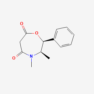 molecular formula C13H15NO3 B13784136 (2S,3R)-3,4-dimethyl-2-phenyl-1,4-oxazepane-5,7-dione 