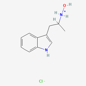 molecular formula C11H15ClN2O B13784140 Indole, 3-(2-(hydroxyamino)propyl)-, hydrochloride, (+-)- CAS No. 94033-11-1