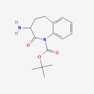molecular formula C15H20N2O3 B13784147 Tert-butyl 3-amino-2-oxo-4,5-dihydro-3H-1-benzazepine-1-carboxylate 