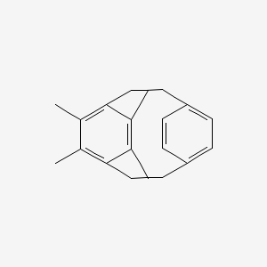 molecular formula C20H24 B13784149 Tricyclo(8.2.2.24,7)hexadeca-4,6,10,12,13,15-hexaene, 5,6,15,16-tetramethyl- CAS No. 65304-59-8
