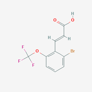 molecular formula C10H6BrF3O3 B1378417 2-Bromo-6-(trifluoromethoxy)cinnamic acid CAS No. 1381952-87-9