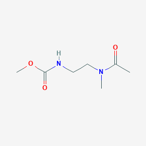 molecular formula C7H14N2O3 B13784171 Methyl (2-(N-methylacetamido)ethyl)carbamate 