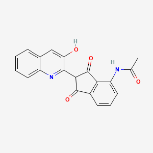 molecular formula C20H14N2O4 B13784193 Acetamide, N-[2,3-dihydro-2-(3-hydroxy-2-quinolinyl)-1,3-dioxo-1H-inden-4-yl]- CAS No. 67828-70-0