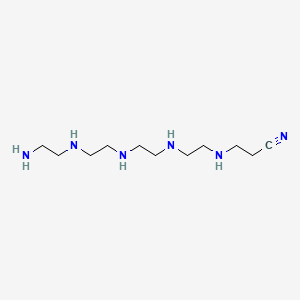 molecular formula C11H26N6 B13784211 3,6,9,12-Tetraazapentadecane-15-nitrile, 1-amino- CAS No. 68310-65-6