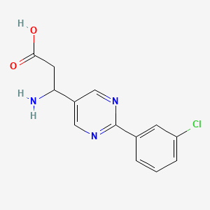 molecular formula C13H12ClN3O2 B13784219 3-Amino-3-[2-(3-chlorophenyl)pyrimidin-5-yl]propanoic acid CAS No. 928713-13-7