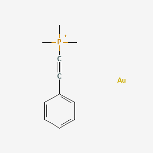molecular formula C11H14AuP+ B13784258 Gold;trimethyl(2-phenylethynyl)phosphanium CAS No. 89989-62-8