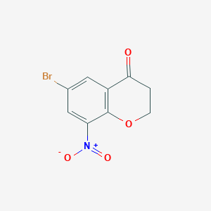 molecular formula C9H6BrNO4 B1378430 6-bromo-8-nitro-3,4-dihydro-2H-1-benzopyran-4-one CAS No. 1344891-41-3