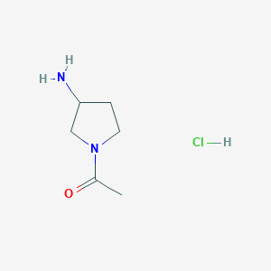 molecular formula C6H13ClN2O B1378432 1-(3-Aminopyrrolidin-1-yl)ethanone hydrochloride CAS No. 1394041-16-7