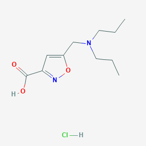 molecular formula C11H19ClN2O3 B1378433 5-[(Dipropylamino)methyl]-1,2-oxazole-3-carboxylic acid hydrochloride CAS No. 1394040-50-6