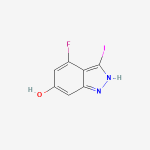 molecular formula C7H4FIN2O B13784337 4-fluoro-3-iodo-1H-Indazol-6-ol 