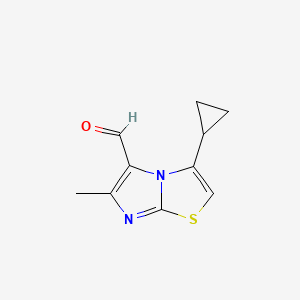 molecular formula C10H10N2OS B1378435 3-环丙基-6-甲基咪唑并[2,1-b][1,3]噻唑-5-甲醛 CAS No. 1394042-82-0