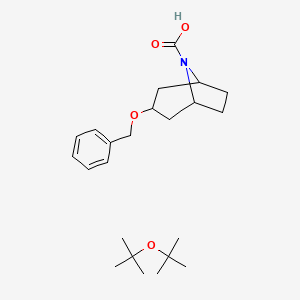 molecular formula C23H37NO4 B13784410 2-Methyl-2-[(2-methylpropan-2-yl)oxy]propane;3-phenylmethoxy-8-azabicyclo[3.2.1]octane-8-carboxylic acid 