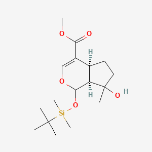 molecular formula C17H30O5Si B13784426 (4AS,7aS)-methyl 1-((tert-butyldimethylsilyl)oxy)-7-hydroxy-7-methyl-1,4a,5,6,7,7a-hexahydrocyclopenta[c]pyran-4-carboxylate 