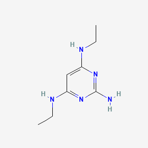 molecular formula C8H15N5 B13784450 N4,N6-Diethyl-pyrimidine-2,4,6-triyltriamine 