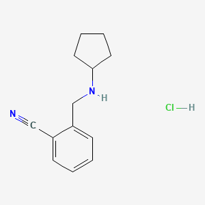 molecular formula C13H17ClN2 B1378449 2-[(Cyclopentylamino)methyl]benzonitrile hydrochloride CAS No. 1216412-11-1