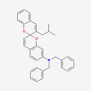 molecular formula C35H33NO2 B13784519 N,N-Dibenzyl-3'-(2-methylpropyl)-2,2'-spirobi(2H-1-benzopyran)-7-amine CAS No. 85079-76-1