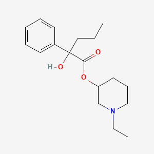 molecular formula C18H27NO3 B13784551 (1-ethylpiperidin-3-yl) 2-hydroxy-2-phenylpentanoate CAS No. 63917-17-9