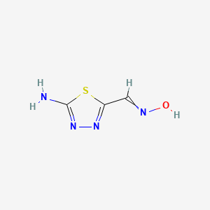 molecular formula C3H4N4OS B13784598 2-Amino-1,3,4-thiadiazole-5-carbaldehyde oxime 