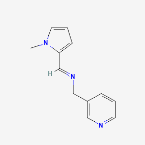 molecular formula C12H13N3 B13784603 1-(1-methylpyrrol-2-yl)-N-(pyridin-3-ylmethyl)methanimine 
