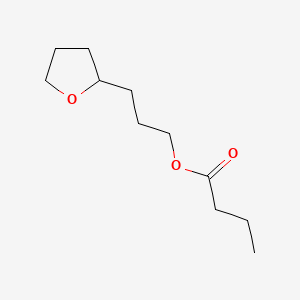 molecular formula C11H20O3 B13784607 Butanoic acid, 3-(tetrahydro-2-furanyl)propyl ester CAS No. 63867-16-3